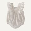 y027 - INS 2023 summer baby girl baby lace lace flying sleeve strap bag fart romper jumpsuit jumpsuit - Image 1