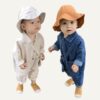 y055 - Baby jumpsuit autumn Korean version male baby jumpsuit autumn baby romper children's clothes boy romper denim - Image 1