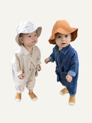 y055 - Baby jumpsuit autumn Korean version male baby jumpsuit autumn baby romper children's clothes boy romper denim - 图片 1