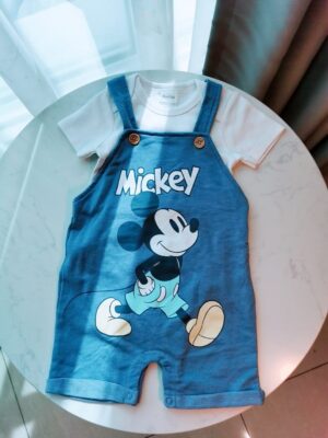 y095 - Disney Mickey Overalls Short Children's Clothing Boys and Girls Casual Pants - - 图片 4