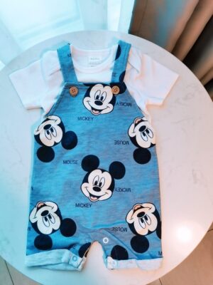 y095 - Disney Mickey Overalls Short Children's Clothing Boys and Girls Casual Pants - - 图片 9