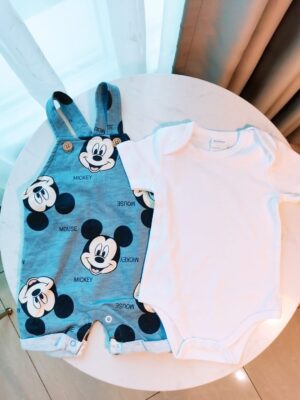 y095 - Disney Mickey Overalls Short Children's Clothing Boys and Girls Casual Pants - - 图片 10
