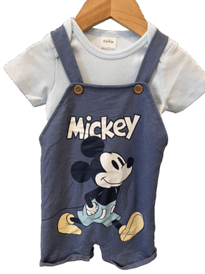 y095 - Disney Mickey Overalls Short Children's Clothing Boys and Girls Casual Pants - - 图片 14