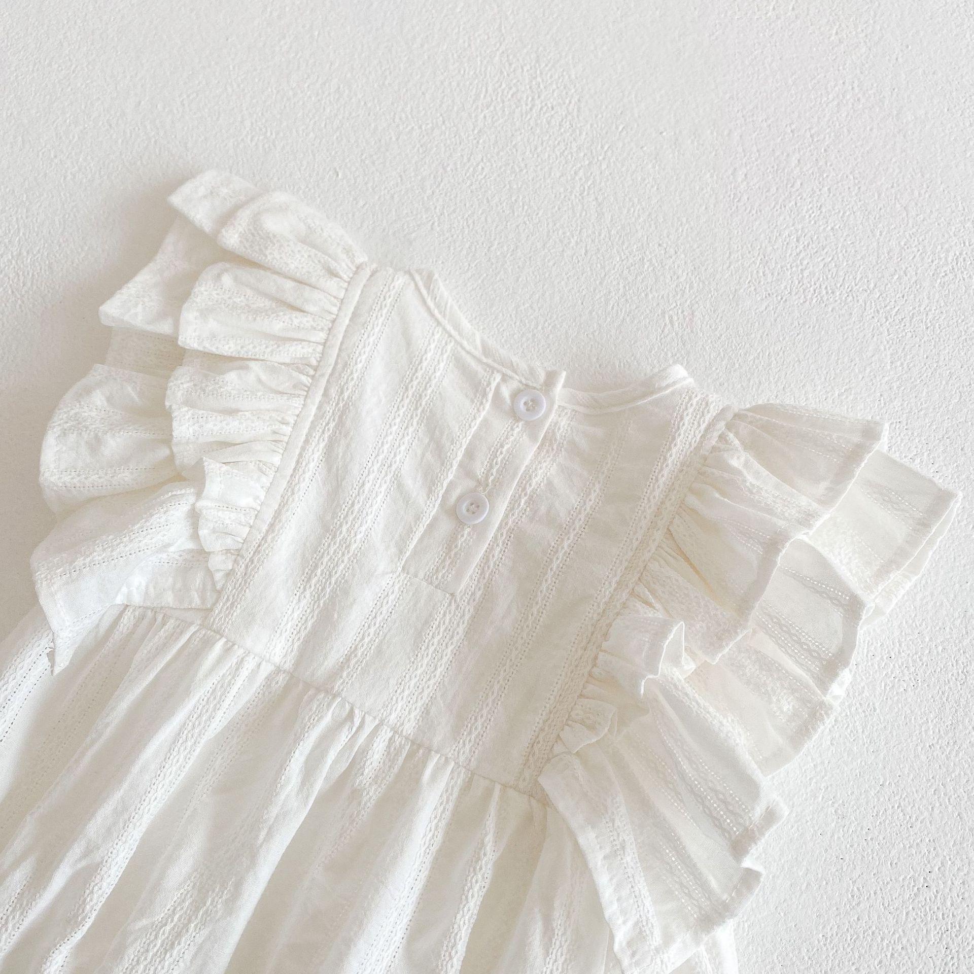 y072 - INS 2024 summer baby girl baby lace flying sleeve romper - Image 2