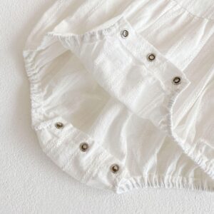 y072 - INS 2024 summer baby girl baby lace flying sleeve romper - 图片 4