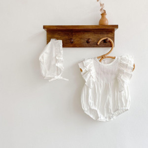 y072 - INS 2024 summer baby girl baby lace flying sleeve romper