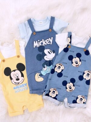 y095 - Disney Mickey Overalls Short Children's Clothing Boys and Girls Casual Pants - - 图片 1