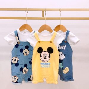 y095 - Disney Mickey Overalls Short Children's Clothing Boys and Girls Casual Pants - - 图片 2