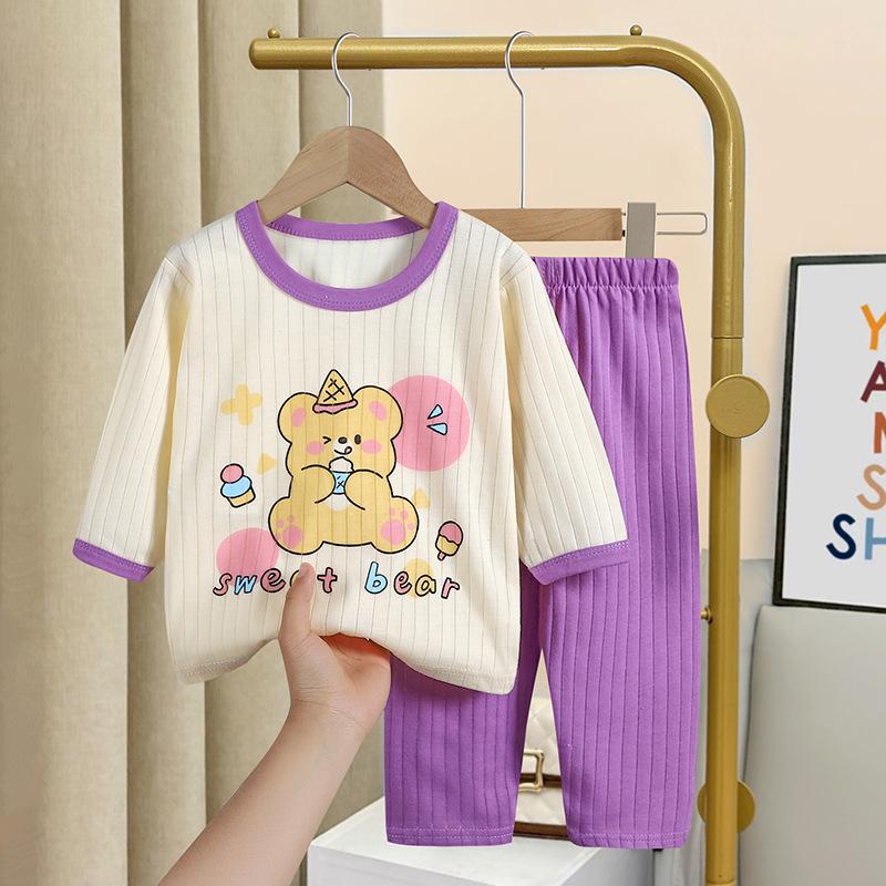 y135 - Autumn Double Layer Baby Long Sleeve Pajamas  Set - Image 3