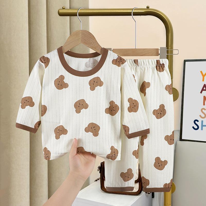 y135 - Autumn Double Layer Baby Long Sleeve Pajamas  Set - Image 5