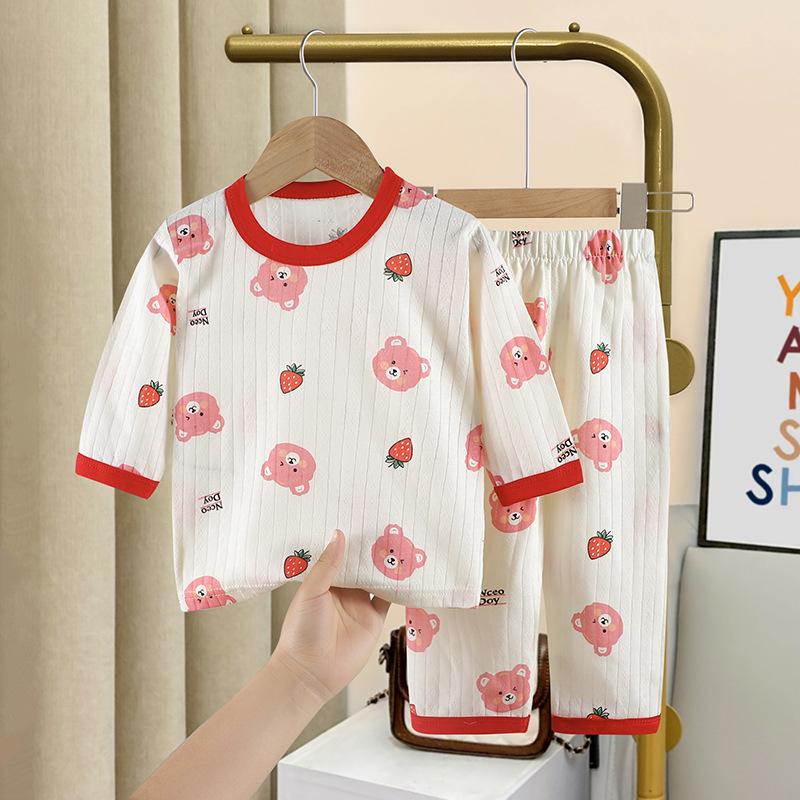 y135 - Autumn Double Layer Baby Long Sleeve Pajamas  Set - Image 2