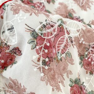 y120 - CNY Collection Jacquard Robe Flower Short-Sleeved Triangle Romper - Image 3