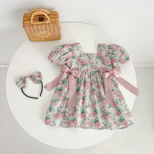y114 - Ribbon Velvet Rose Dress - 图片 5
