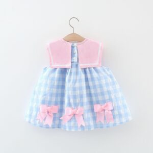 y152 - Ribbon Plaid Sleeveless Sundress - 图片 3