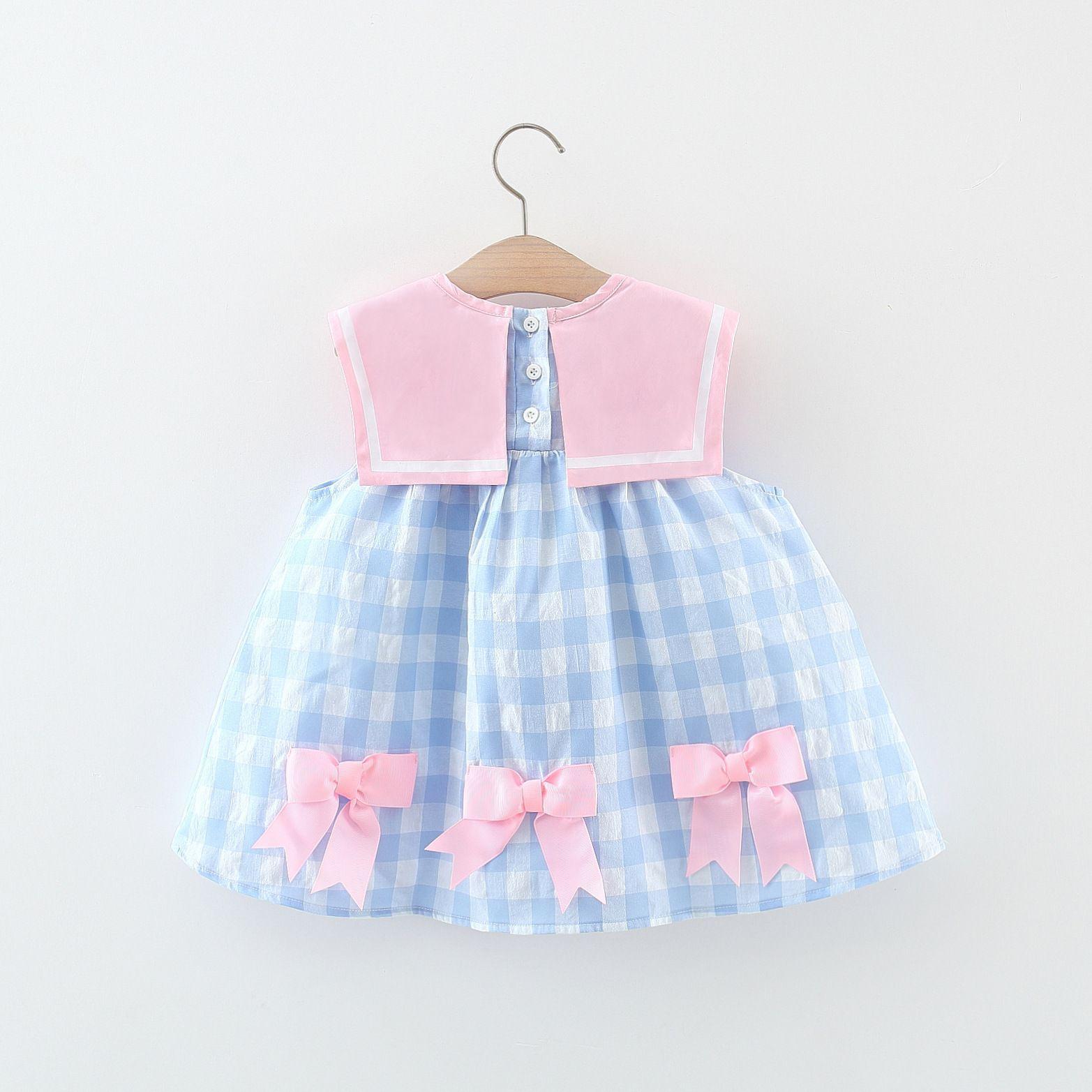 y152 - Ribbon Plaid Sleeveless Sundress - Image 3