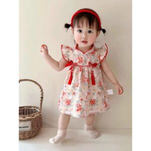y155 - CNY Collection Summer  Chinese Style Flying Sleeve Dress - 图片 4