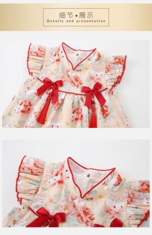 y155 - CNY Collection Summer  Chinese Style Flying Sleeve Dress - 图片 7