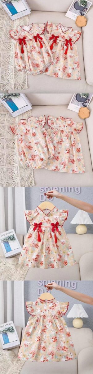 y155 - CNY Collection Summer  Chinese Style Flying Sleeve Dress - 图片 8