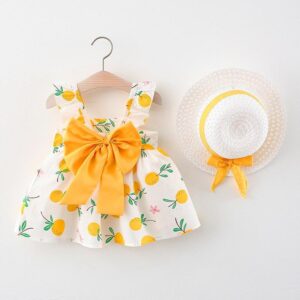 y145 - Cotton Printed Flying Sleeve Sundress - 图片 3
