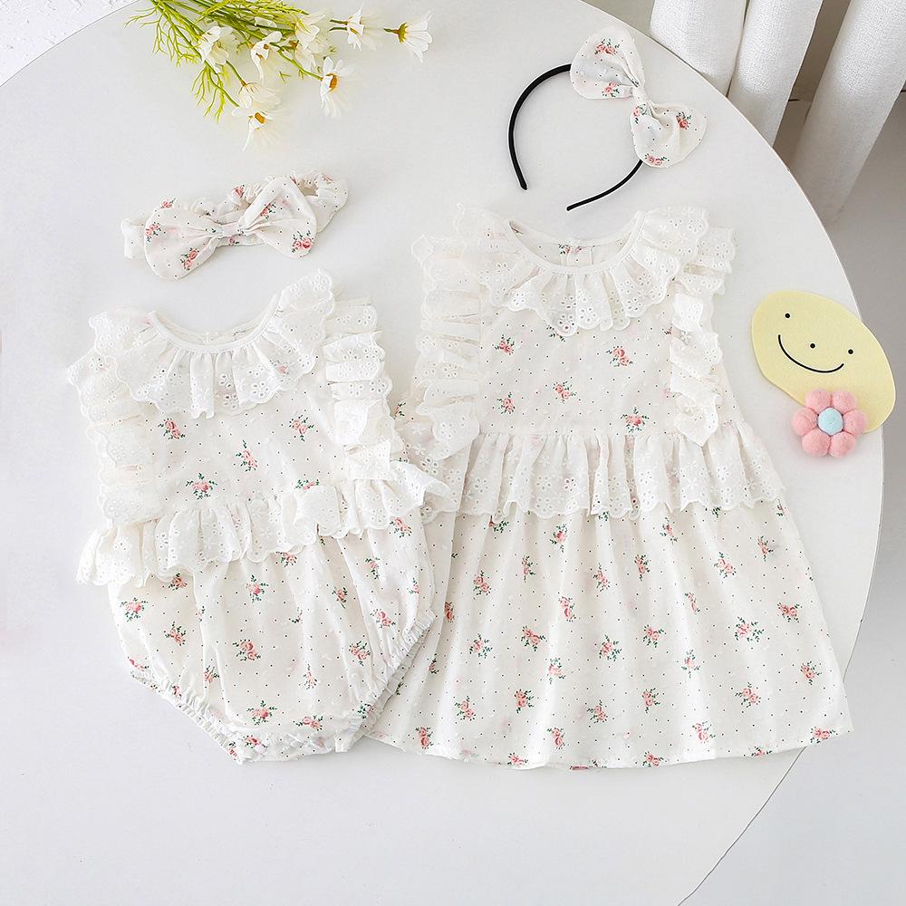 y127 - Floral Lace Romper & Dress - Image 2