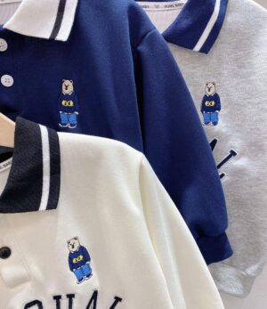 y156 - Boys' Long-Sleeved Polo Shirt T-shirt - Image 9