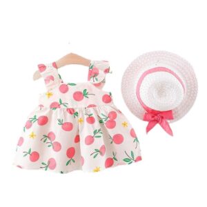 y145 - Cotton Printed Flying Sleeve Sundress - 图片 4