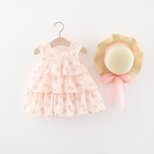 y150 - Pastoral Floral Sleeveless Princess Dress