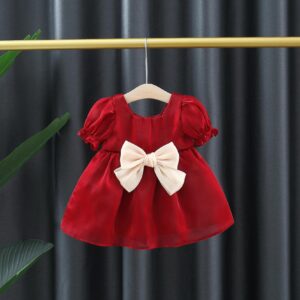 y143 - CNY Collection Puff Sleeve Bow Skirt - 图片 3