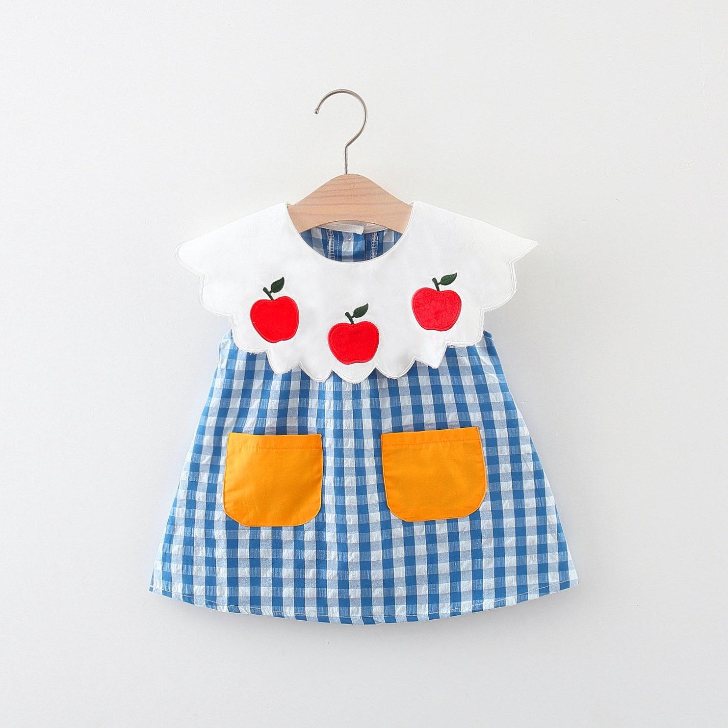 y151 - Short Sleeve Plaid Princess Dress - Image 1