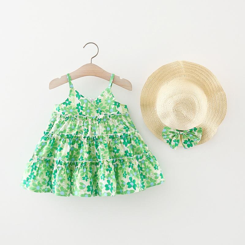 y144 - Floral Sling Sleeveless Skirt - Image 1
