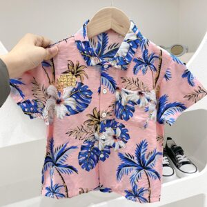 y131 - Boy Beach Floral Shirt - 图片 4