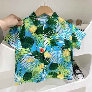 y131 - Boy Beach Floral Shirt - 图片 3