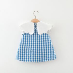y151 - Short Sleeve Plaid Princess Dress - 图片 3