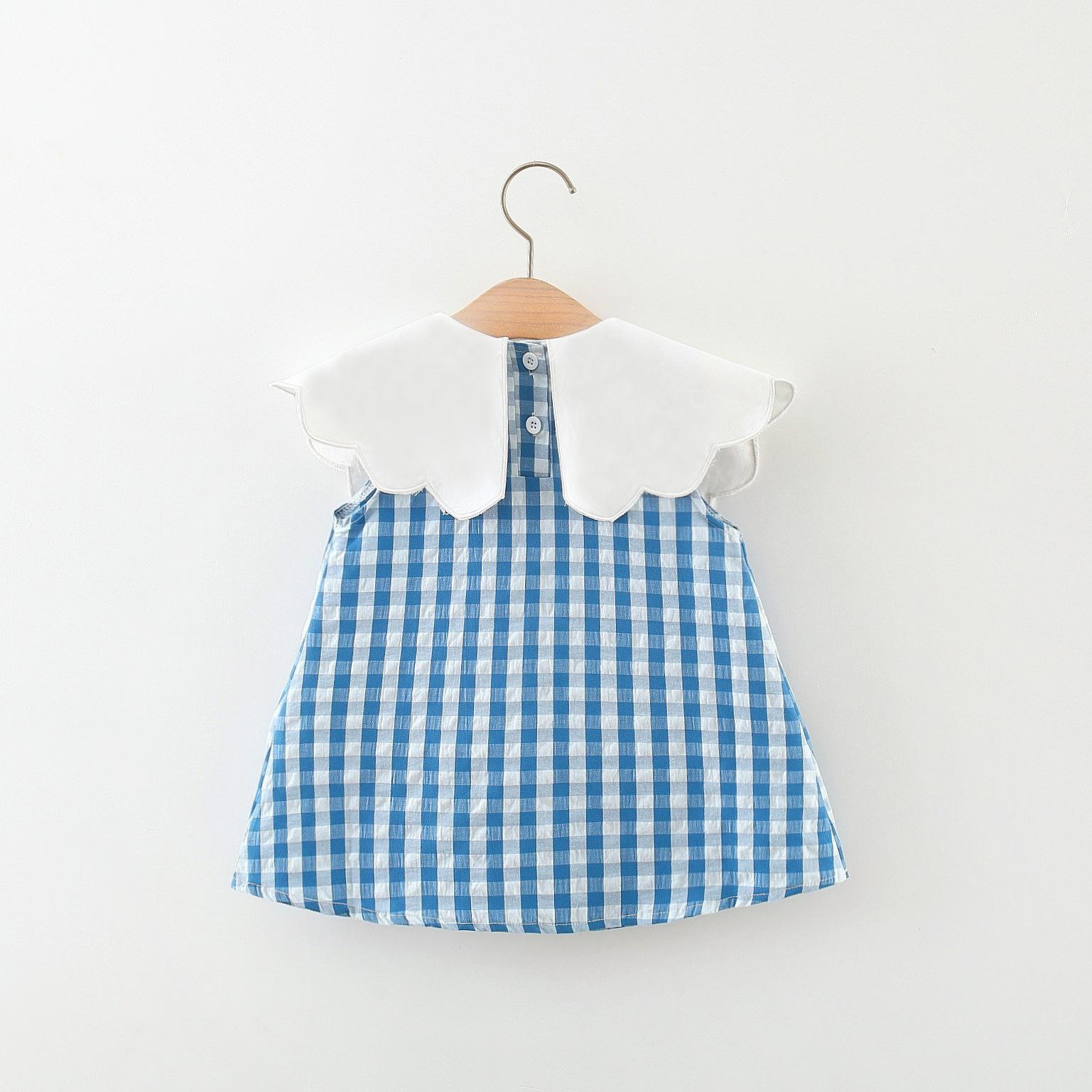 y151 - Short Sleeve Plaid Princess Dress - Image 3