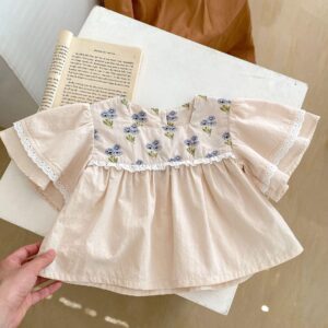 y136 - Short-Sleeved Square Collar Top + Wrap Pants Two-Piece Suit - 图片 2