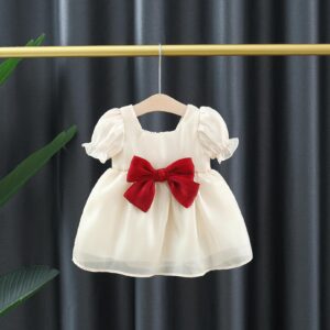 y143 - CNY Collection Puff Sleeve Bow Skirt - 图片 4