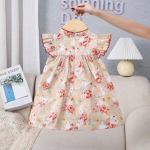 y155 - CNY Collection Summer  Chinese Style Flying Sleeve Dress - 图片 3