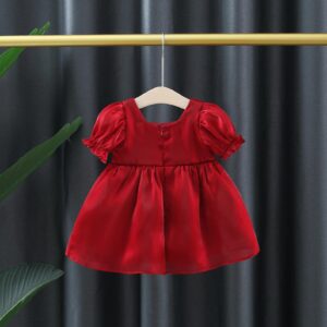 y143 - CNY Collection Puff Sleeve Bow Skirt - 图片 2
