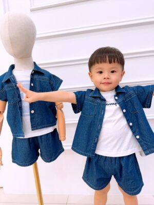 y112 - Denim Suit Set - 图片 1