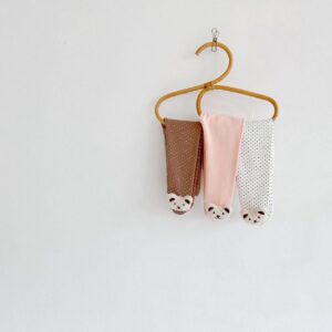 y102 - High-waisted pure cotton cute bear doll footed pants - 图片 4