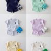 y174 - Cute Pure Cotton Casual Bear Short-Sleeved Suit - Image 1