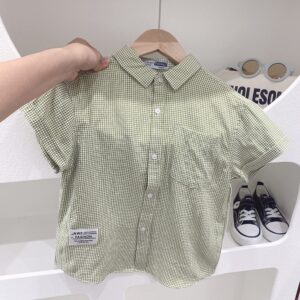 y180 - Fine Plaid Short Sleeve Shirt - 图片 3