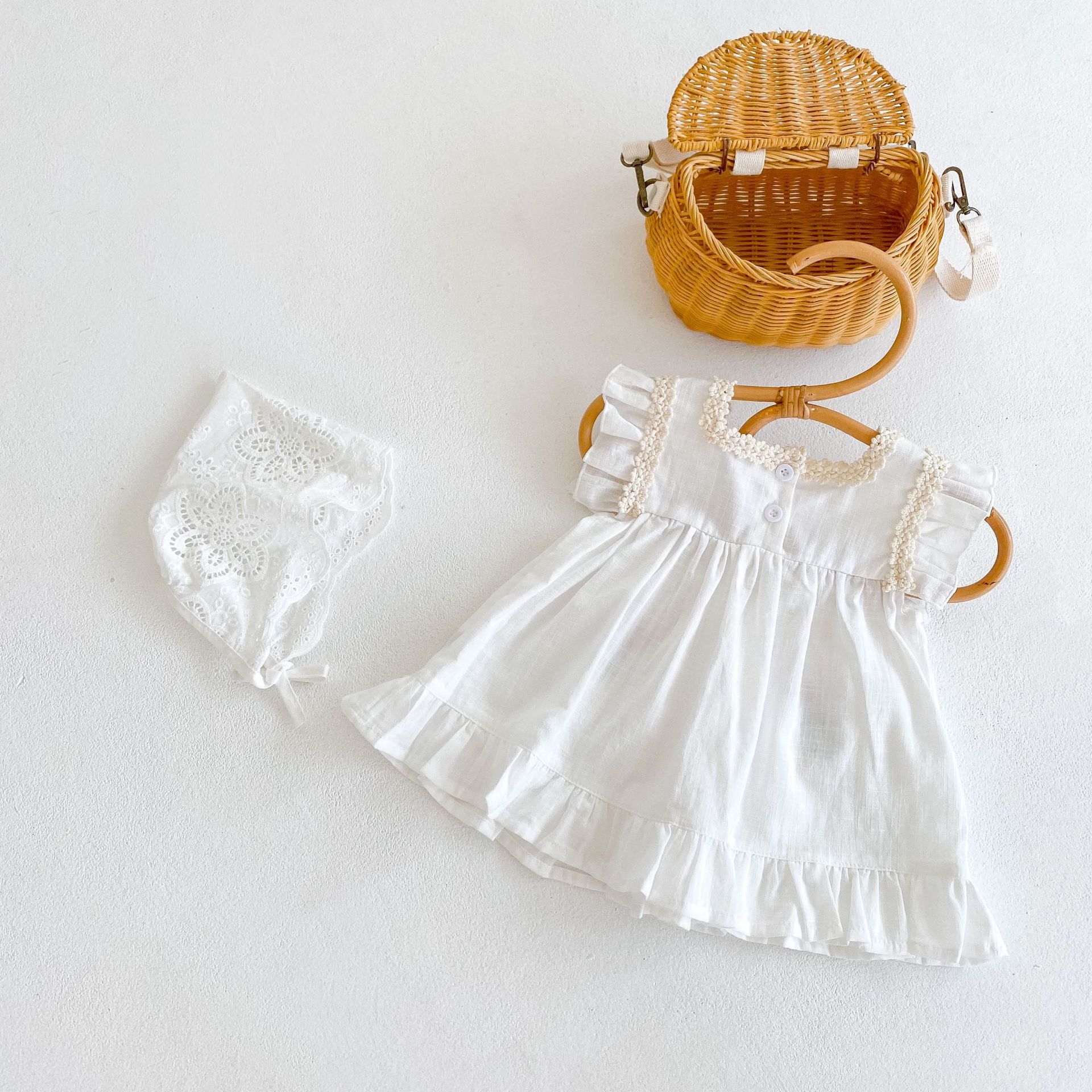 y179 - Embroidered Lace Cotton Sleeveless Skirt - Image 2