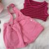 y168 - Striped Tank Top and Bib Shorts Two-Piece Set - Image 3