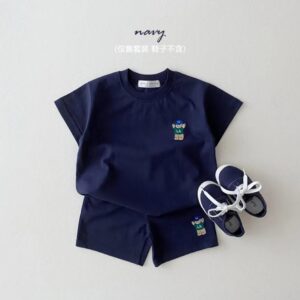 y174 - Cute Pure Cotton Casual Bear Short-Sleeved Suit - 图片 7