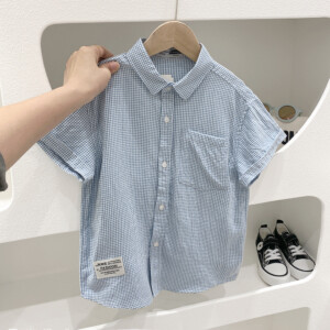 y180 - Fine Plaid Short Sleeve Shirt