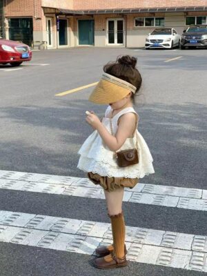 y169 - Suspender Two-Piece Set of Children's Fashionable Bud Pants - 图片 1