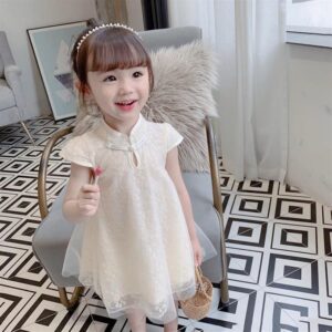y213 - CNY Collections ( Girls ) _ Beige Cheongsam - 图片 1
