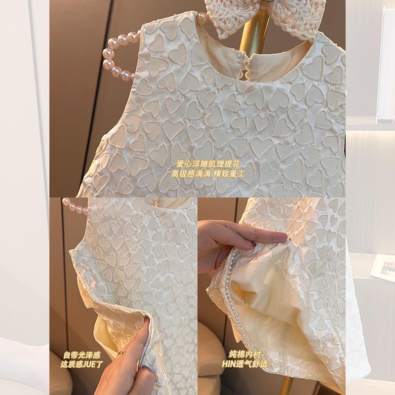 y207 - CNY Collections ( Girls ) _ Sleeveless Heart Shape Big Bow Dress - Image 4