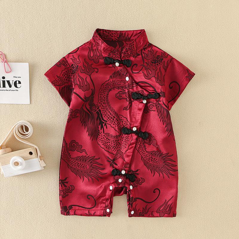 y218 - CNY 2024 Baby clothes short-sleeved jumpsuit - Image 2